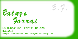 balazs forrai business card