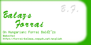 balazs forrai business card